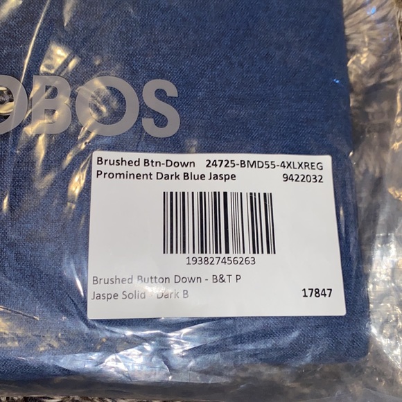 Bobobos, new in packaging, blue, button down, collared 4XL shirt. Never opened. - Picture 2 of 5